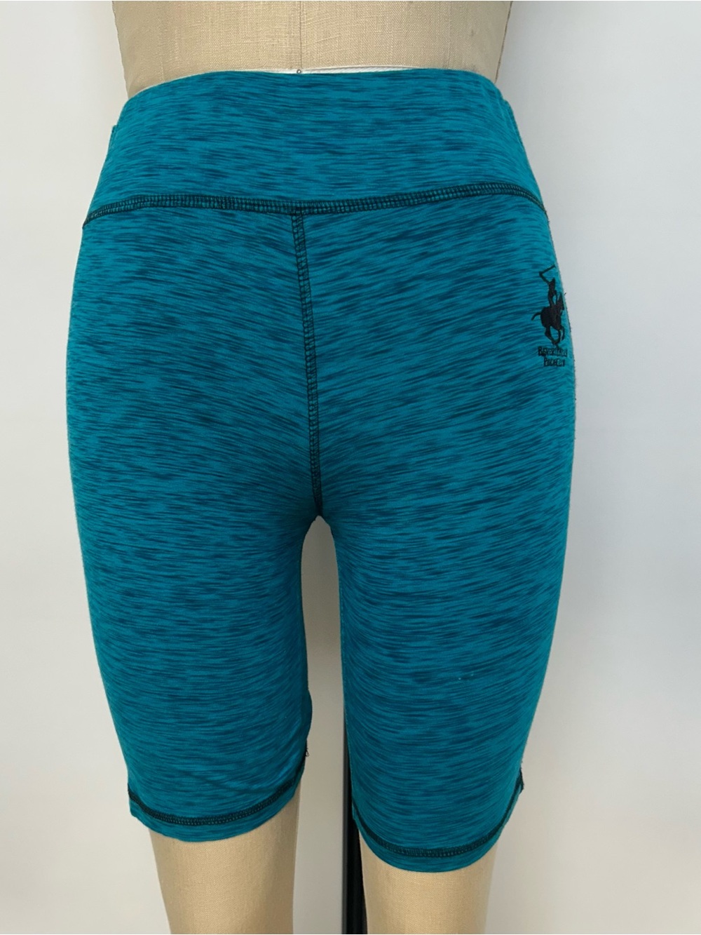 Beverly Hills Polo Club Teal Marled High-Waist Bike Shorts